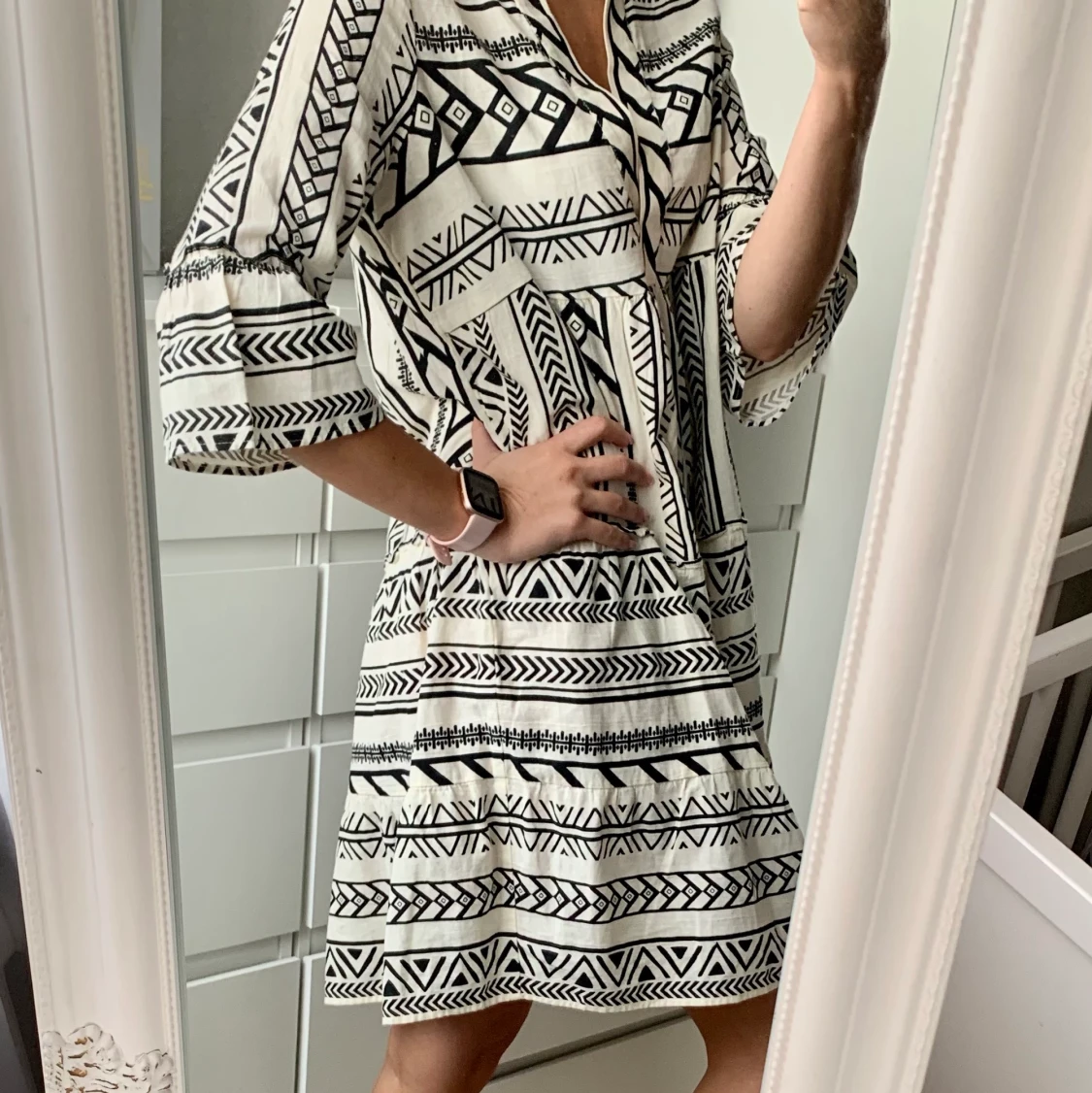 Mönstrad klänning S-M - 90