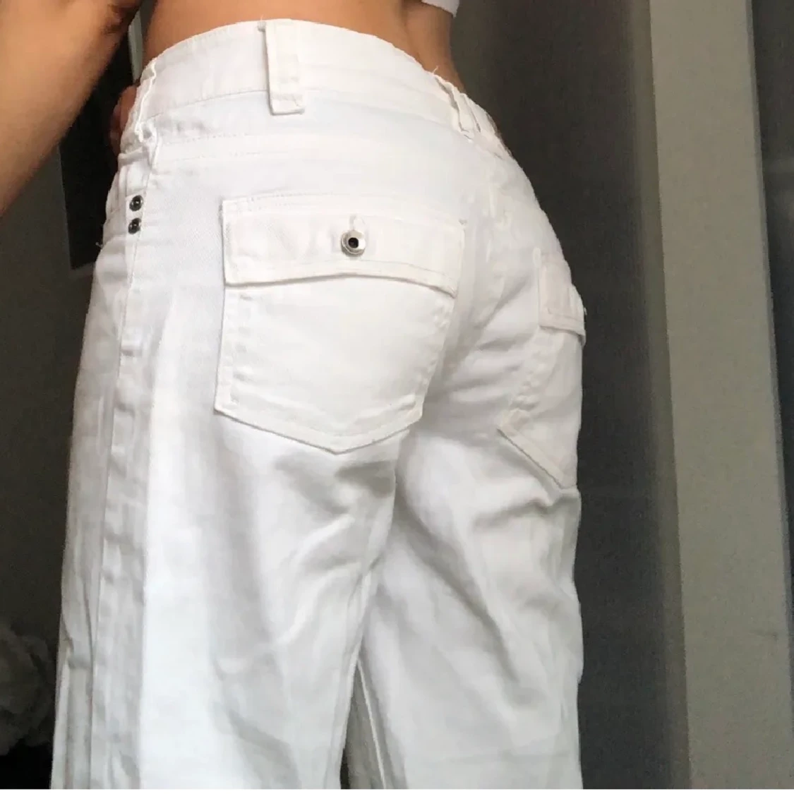 Lågmidjade vita jeans - 90