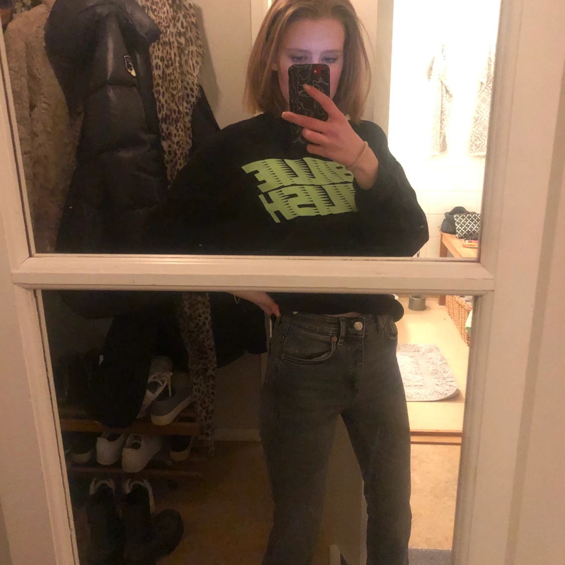 Gråa vida jeans zara  - 91