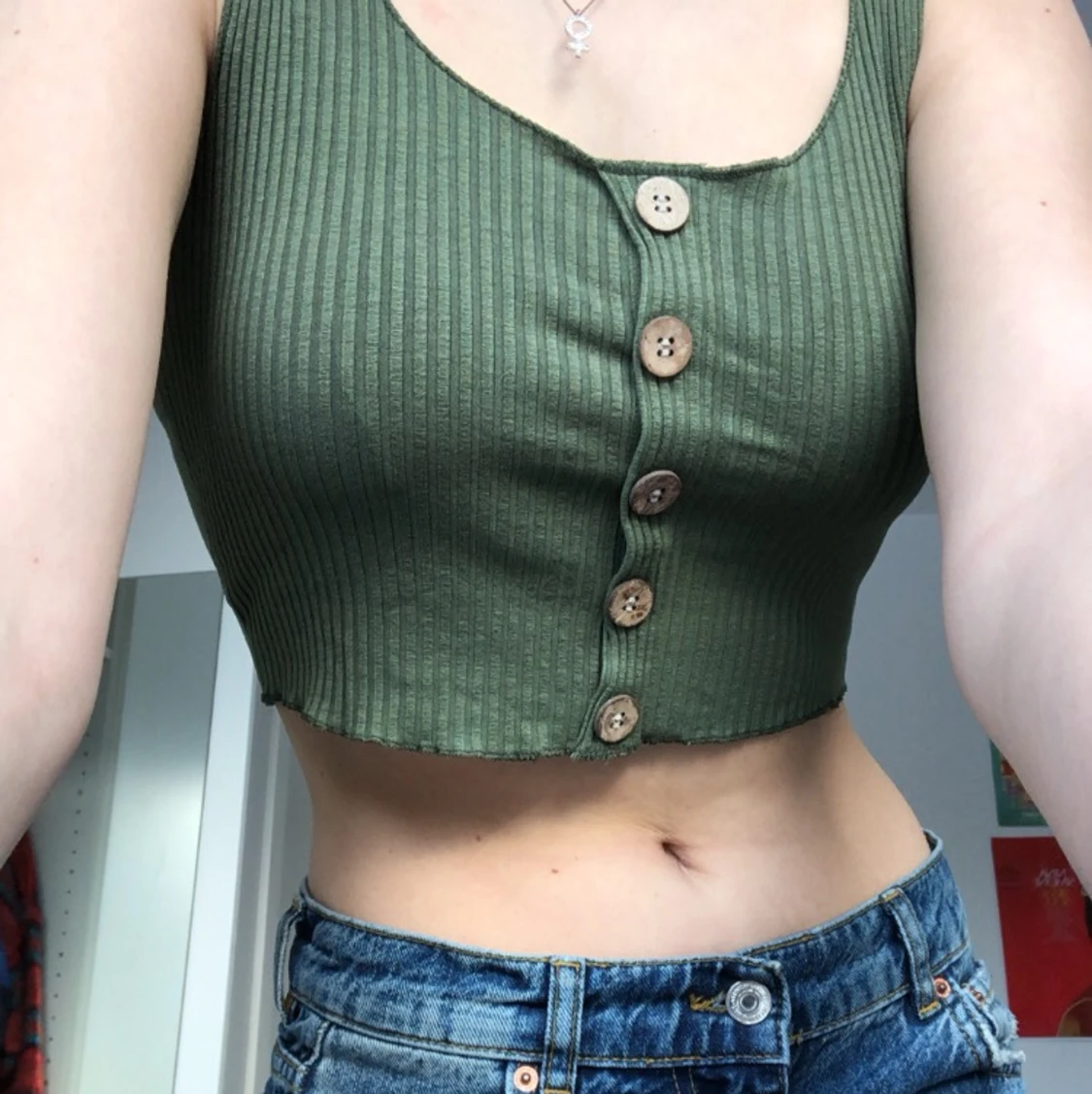 grön ribbad sommartopp