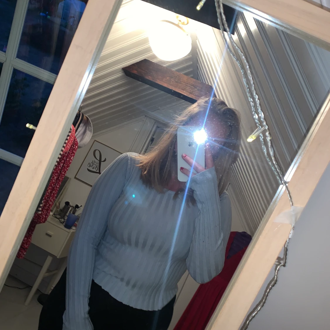 Blå långärmad  - 90