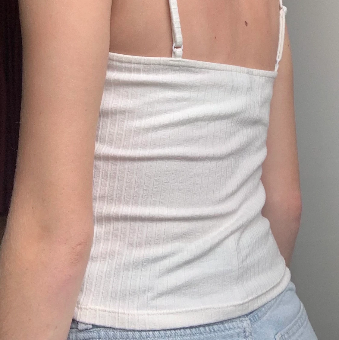 Vitt linne med spets - 90