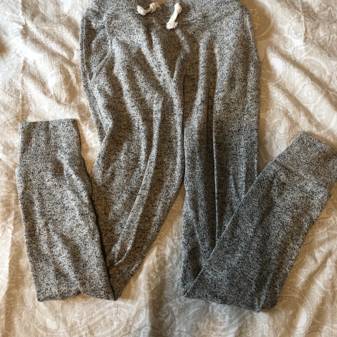 Grå Melerade Mjukisbyxor
