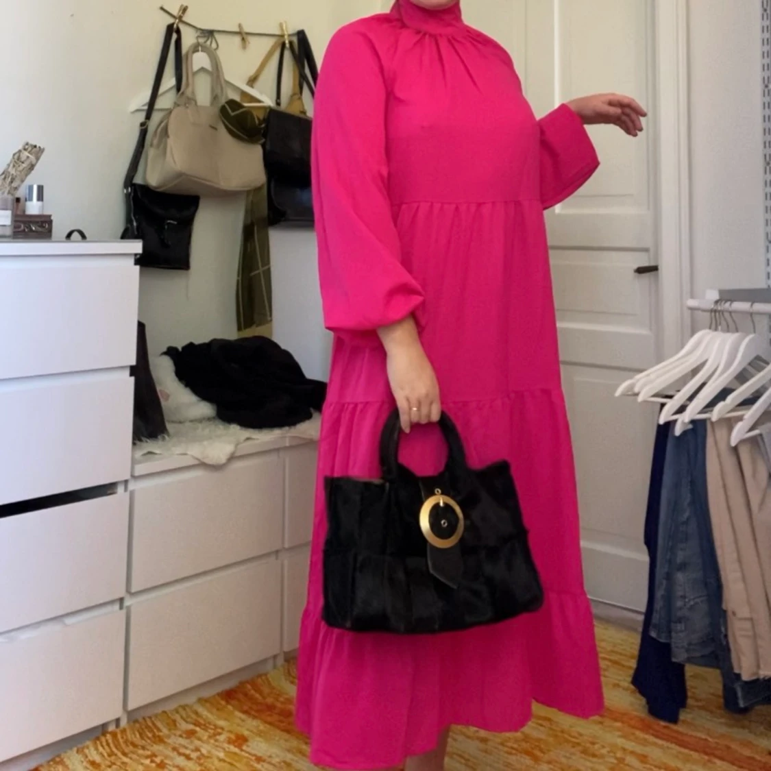 Rosa lång klänning