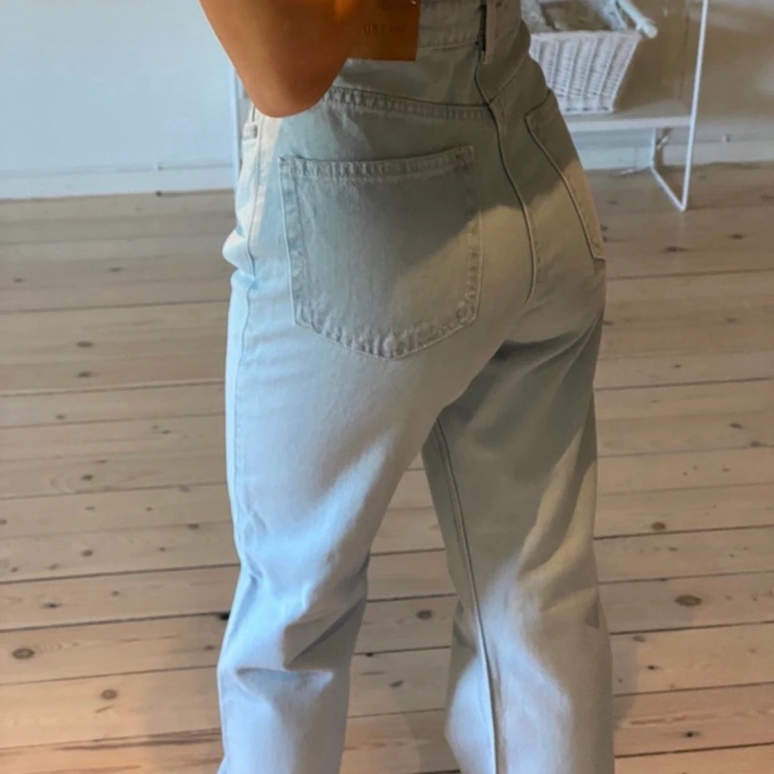 Raka jeans med slits - 90