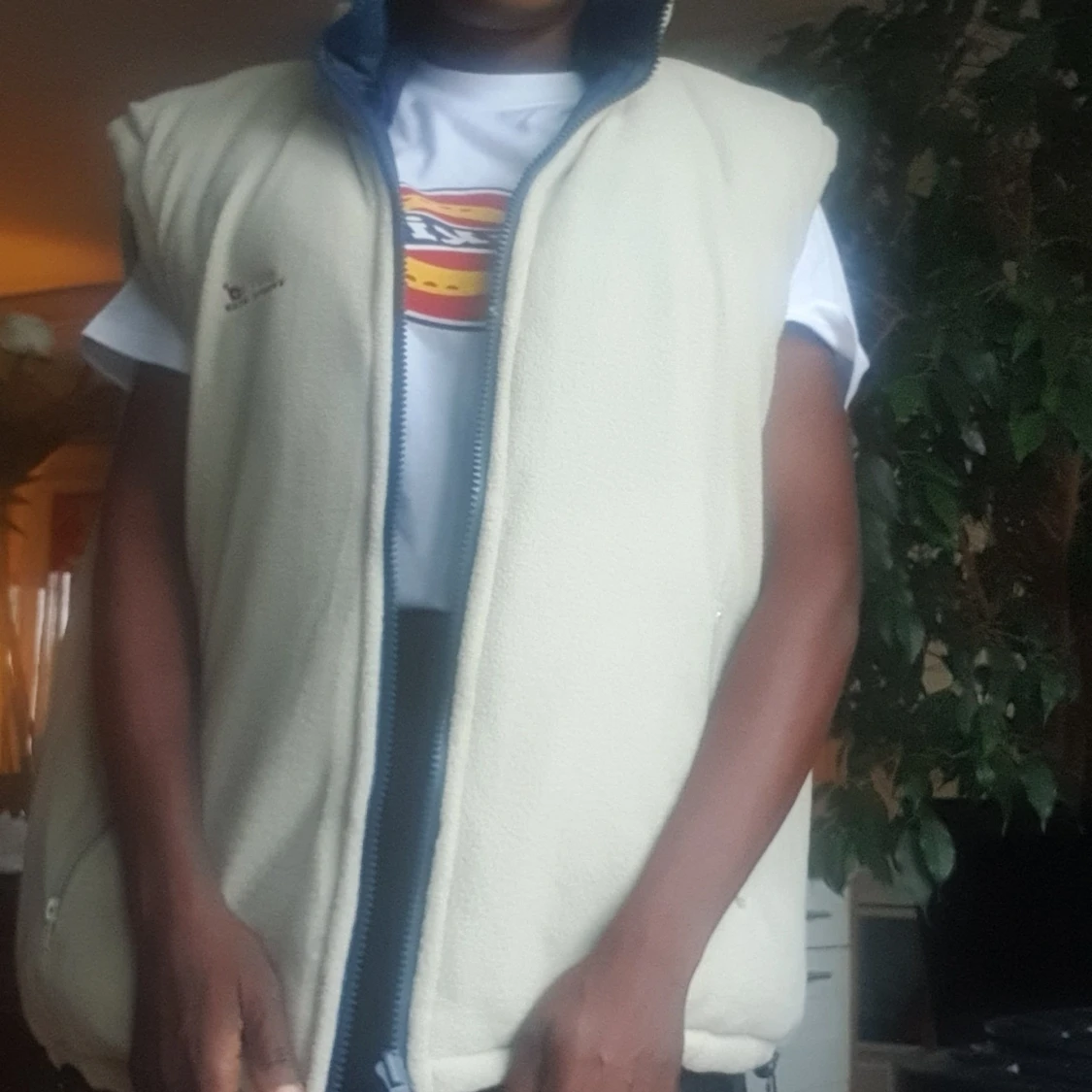 Vändbar unisex väst med fleese - 90