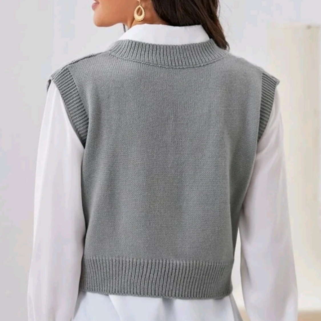 Slätt enkel stickade topp - 90