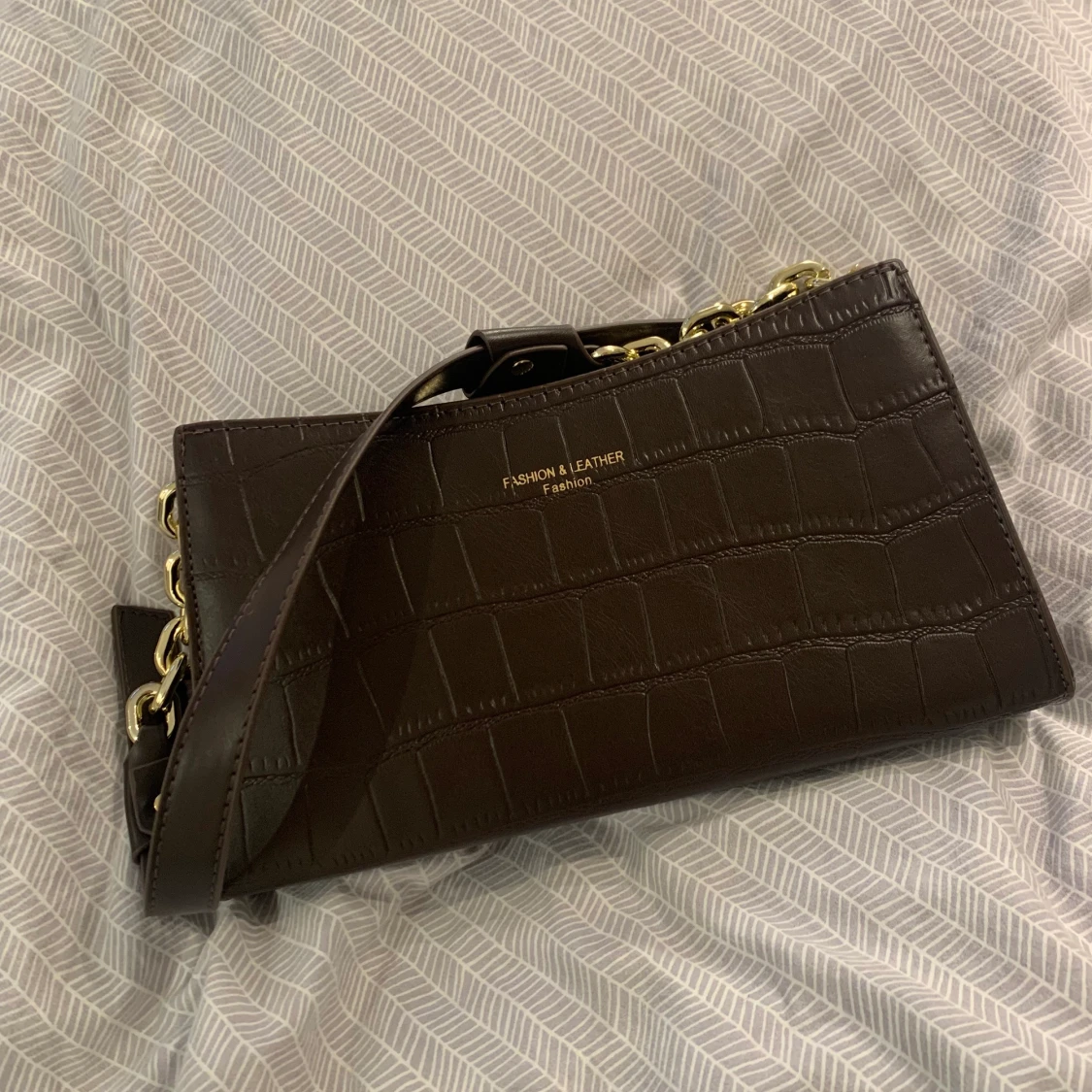 Brun trendig baguettväska - 91