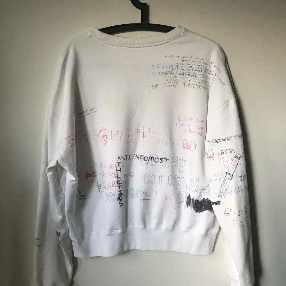 Women’s Adidas Yeezy Season 5 Handwriting Sweatshirt  Size medium Great condition, no flaws or damage.  Fits wide and boxy, cropped length. DM if you need exact size measurements.   Buyer pays for all shipping costs. All items sent with tracking number.   No swaps, no trades, no offers. . Hoodies.
