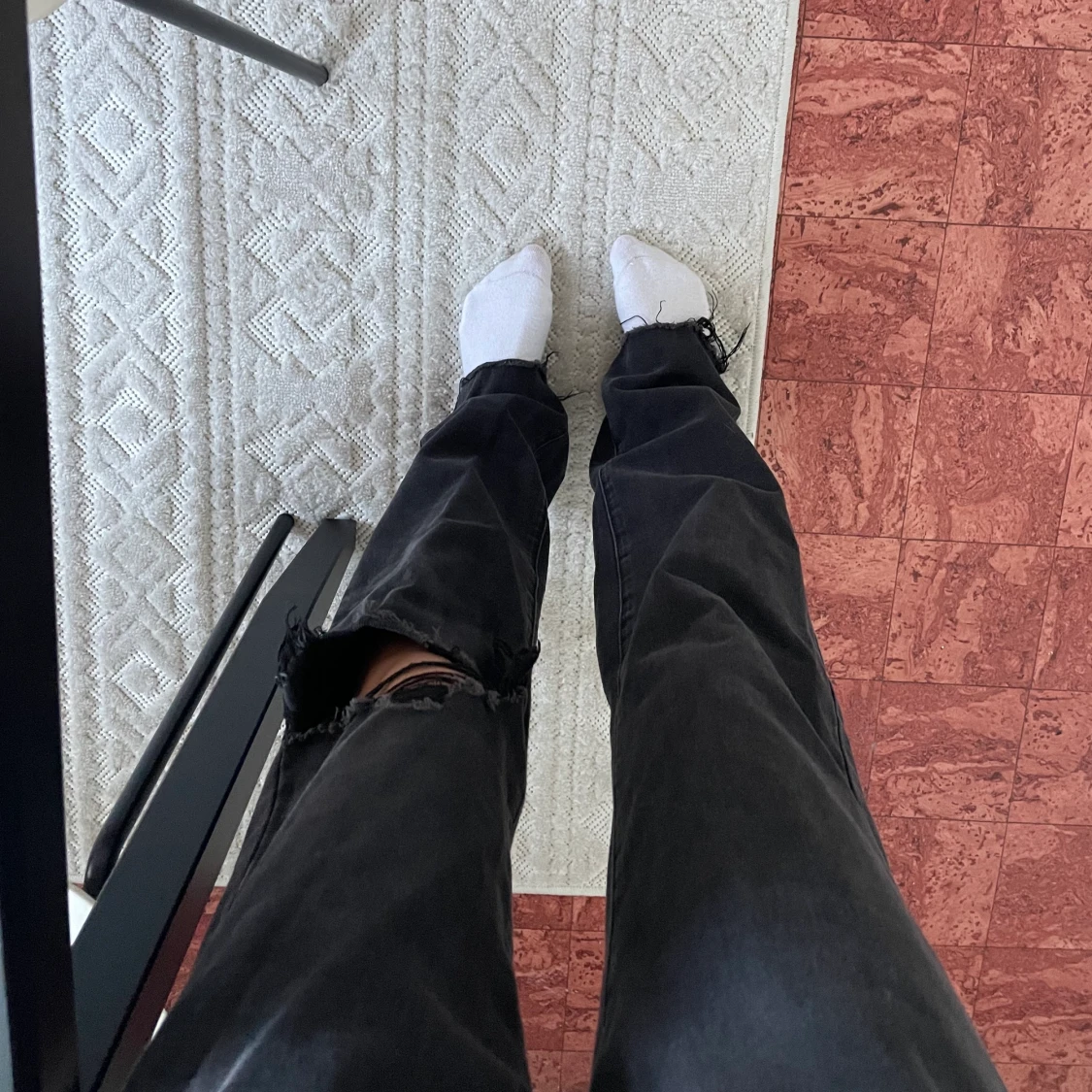 Svarta slitna jeans - 91