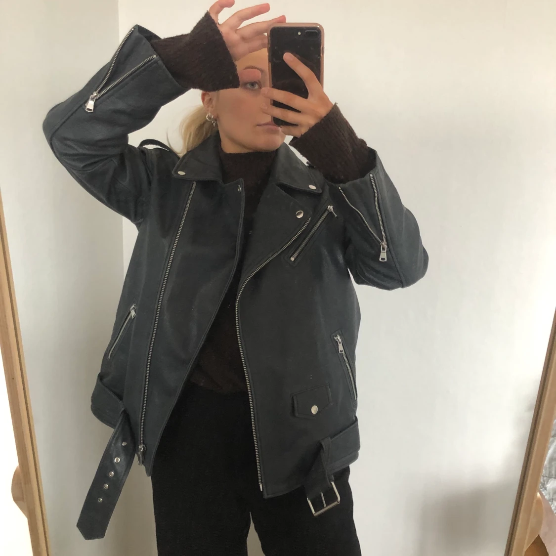 100% äkta läderjacka - ASOS design