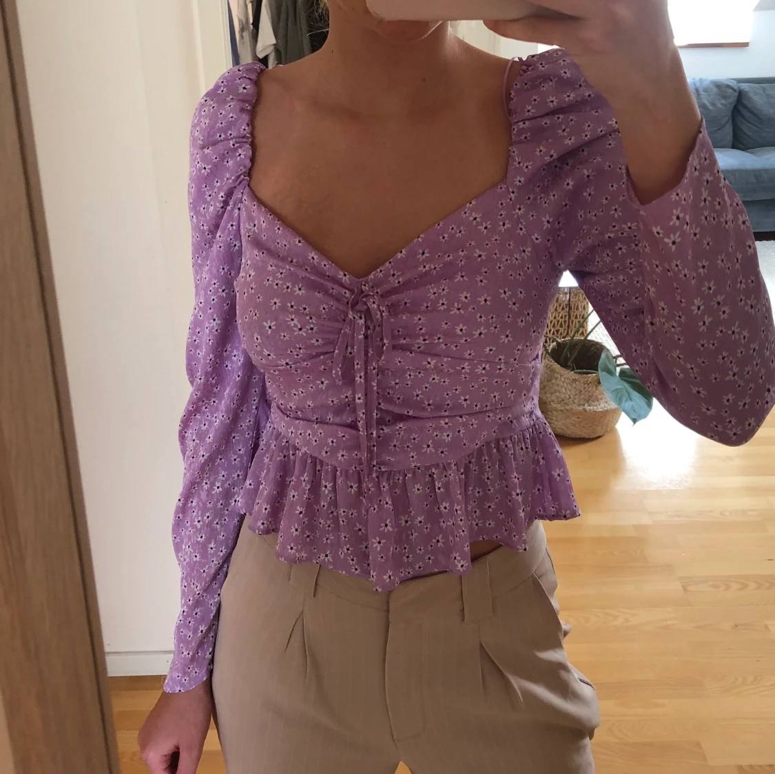 Blommig topp zara  - 90