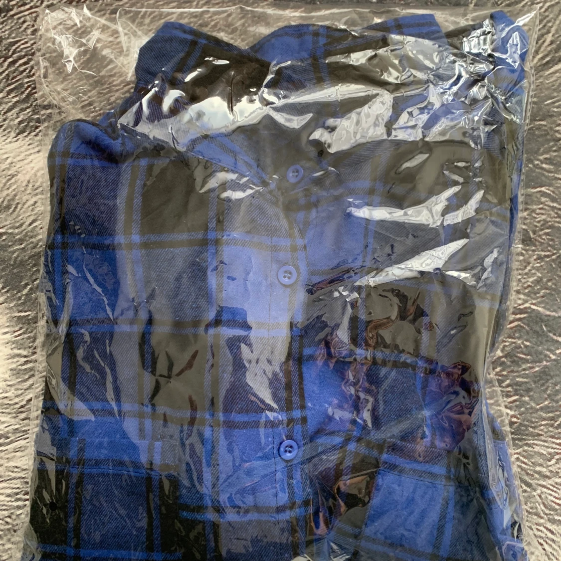 Blå skjorta oversized  - 90