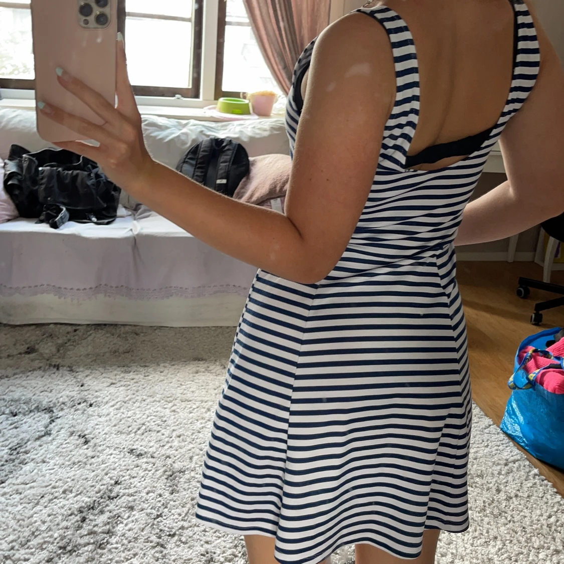 Blåvit klänning - 90