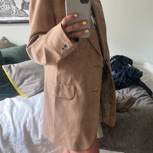 Oversize kavaj - Beige oversize kavaj i ull