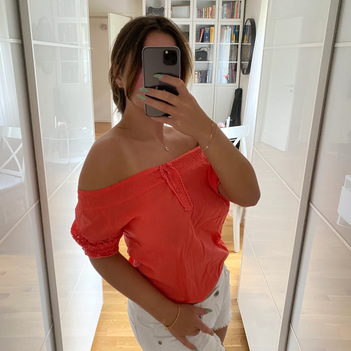 Söt persika/orangefärgad topp strl 34/36