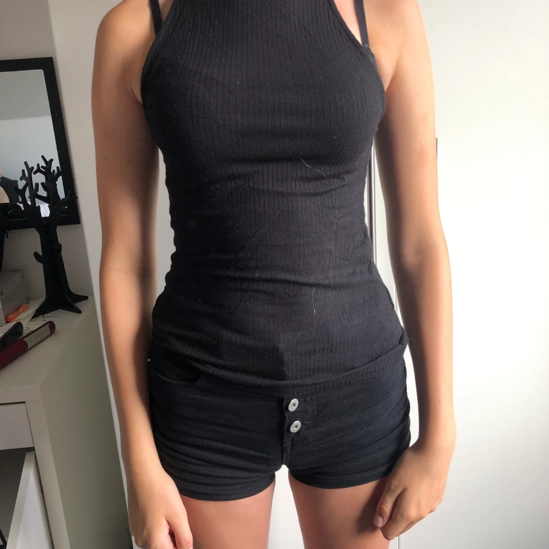 Svart turtleneck utan ärmar