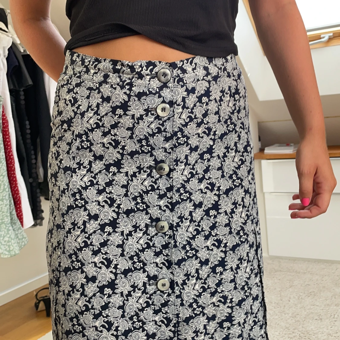 Mörkblå långkjol - 90