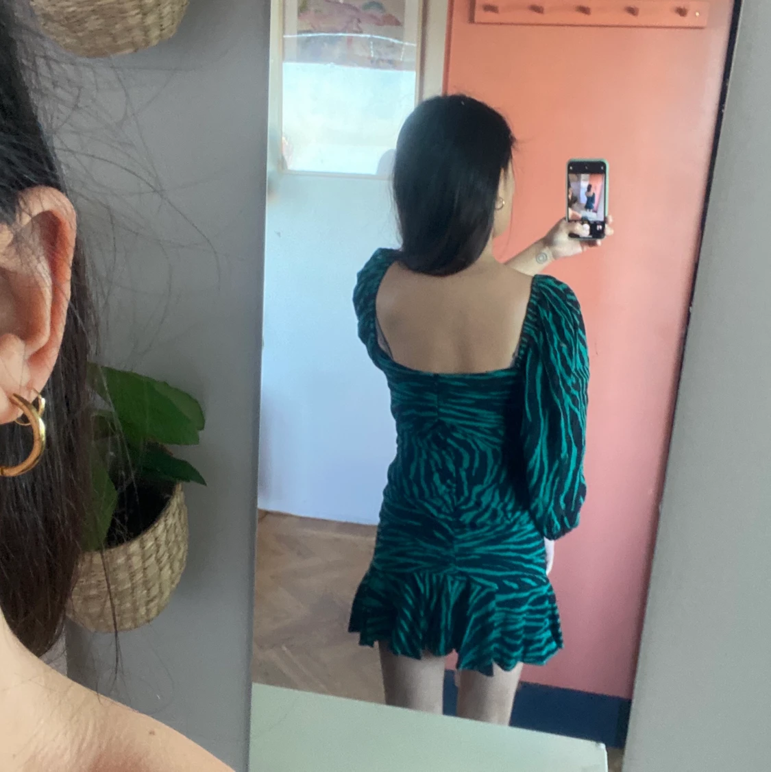 Djurmönstrad mini klänning - 91