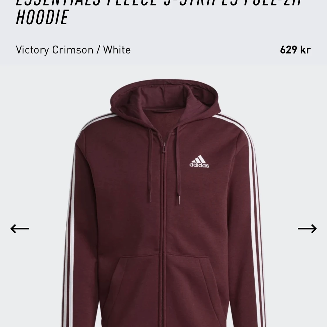Adidas zip up hoodie - 90