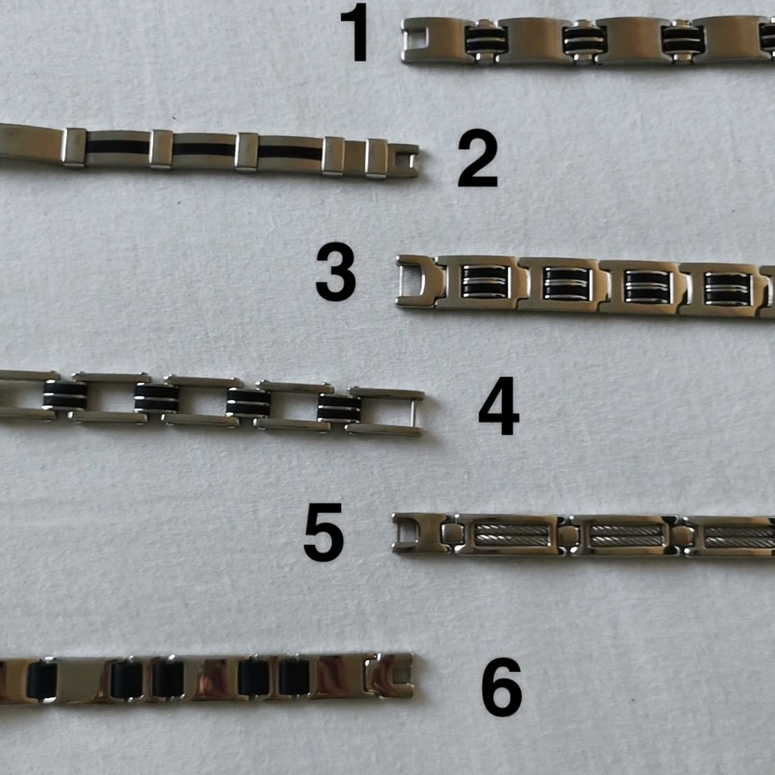 Armband silver/svart herr