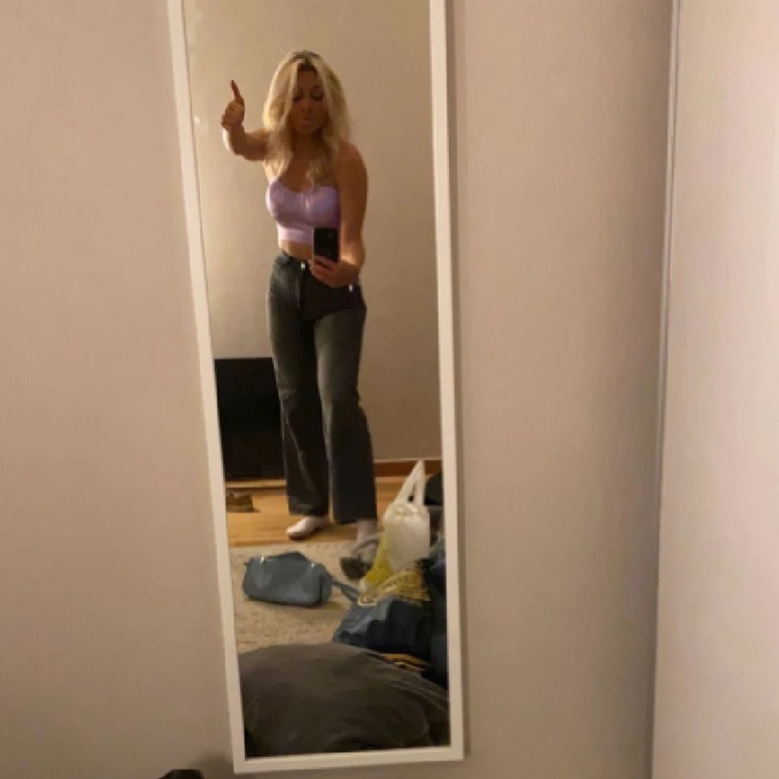 svartgrå jeans - 90