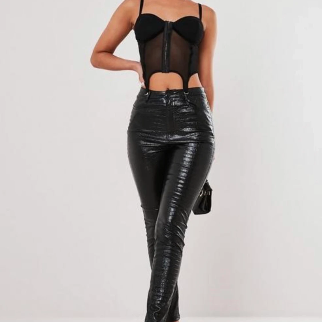 LEATHER CROC TROUSERS