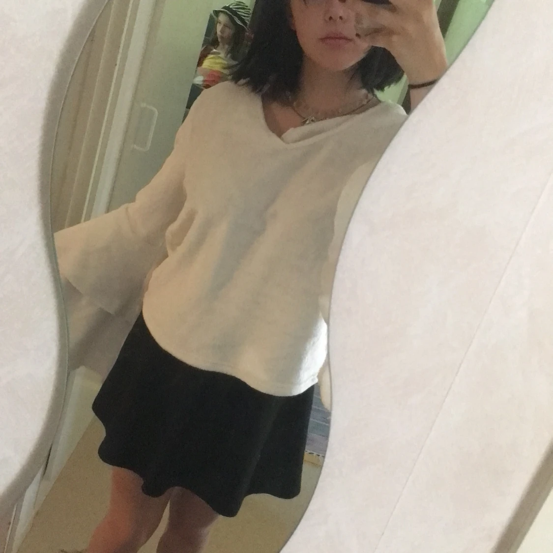 Vit fluffig tröja - 91