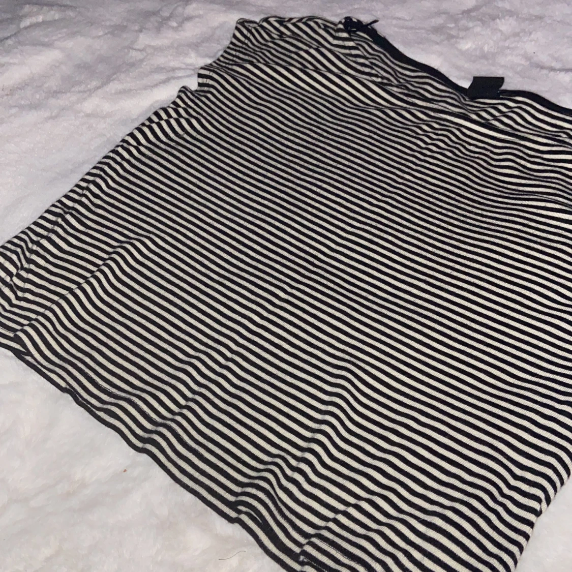 Svart Vit Randig T-Shiry - 91