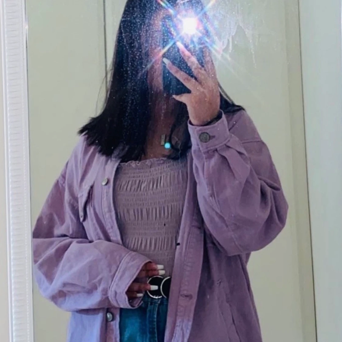 Tunn ”jeansjacka” lila oversized