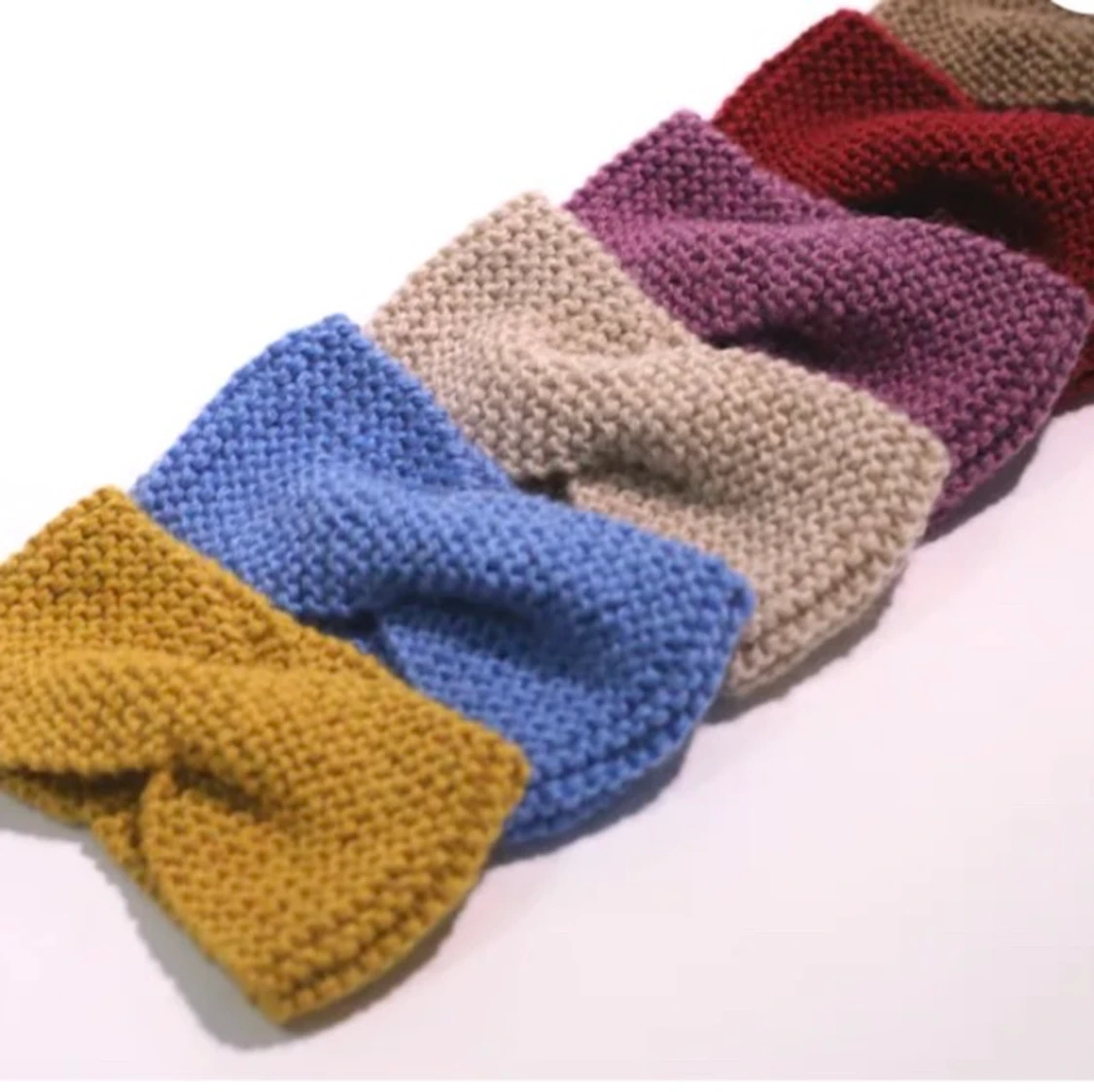 Stickad pannband olika färger - 91