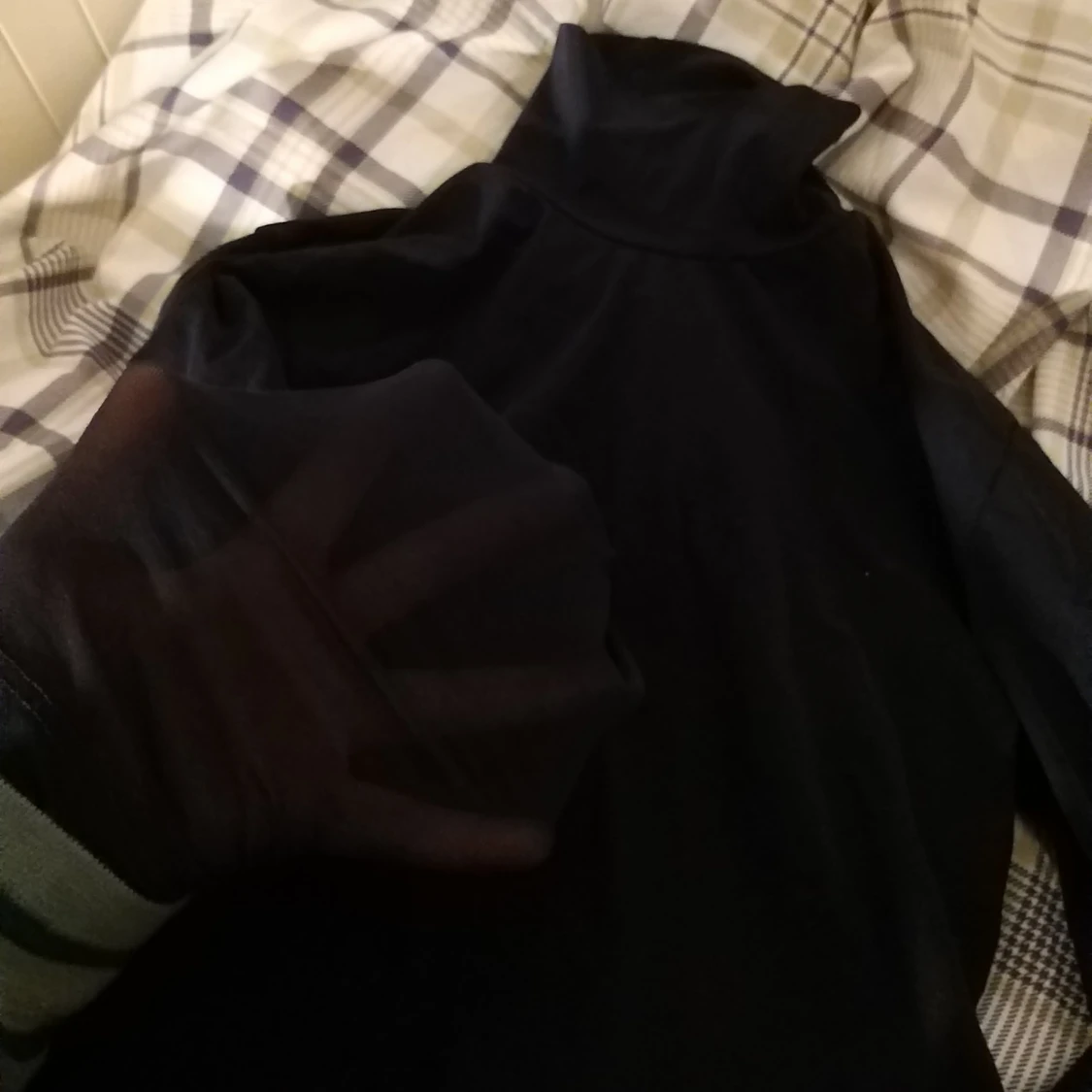 Mesh top turtle neck tröja