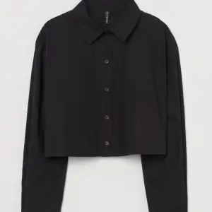 Cropped svart skjorta i bomullsmaterial. Använd 1 gång och säljer pga används för sällan. Mycket skön och snygg tröja som passar till kostym såväl som jeans.🤗
