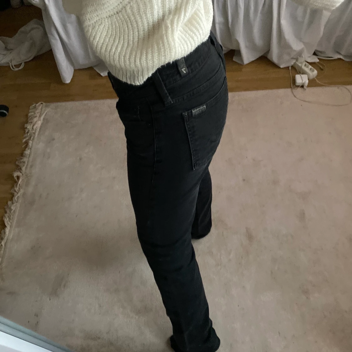 Svarta lågmidjade jeans - 91