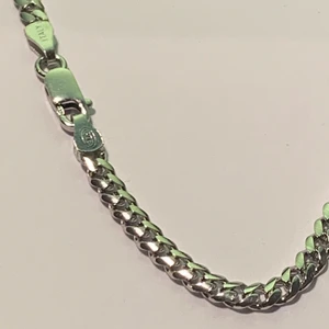 Cuba chain i äkta silver herrhalsband - 3mm, 50cm, s925, platinum belagt 