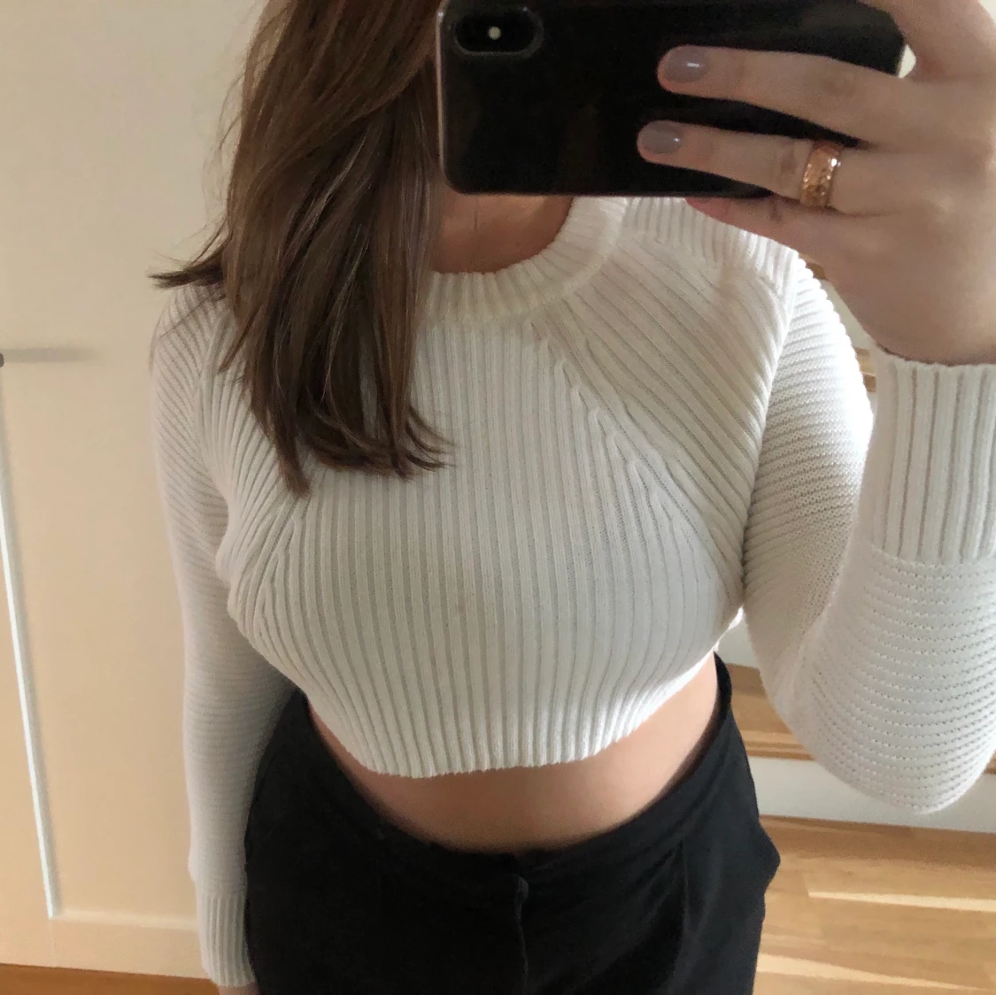 Croppad stickad tröja - 91