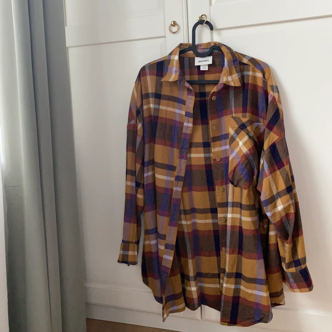 rutig oversized skjorta - 90