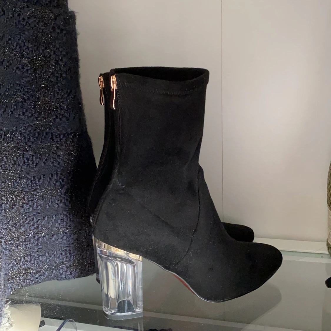 Boots med transparent klack - 91