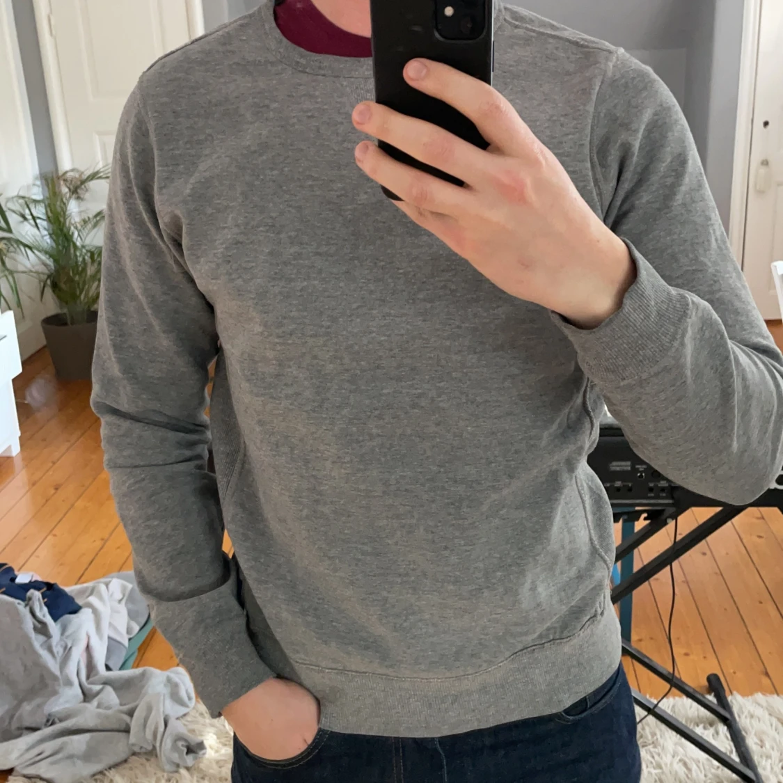 Grå sweatshirt - 90