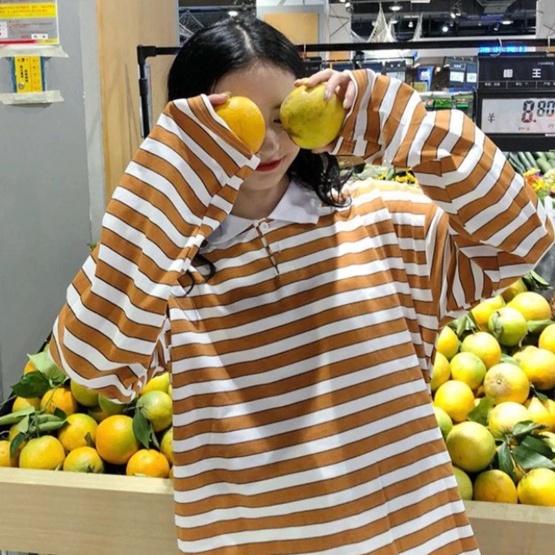 oversized striped shirt