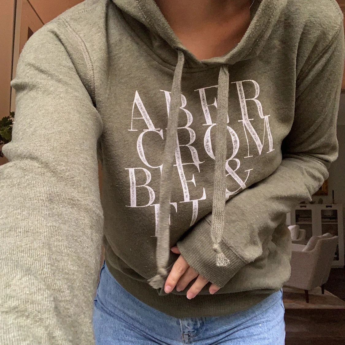 Grön Hoodie från Abercromie & Fitch