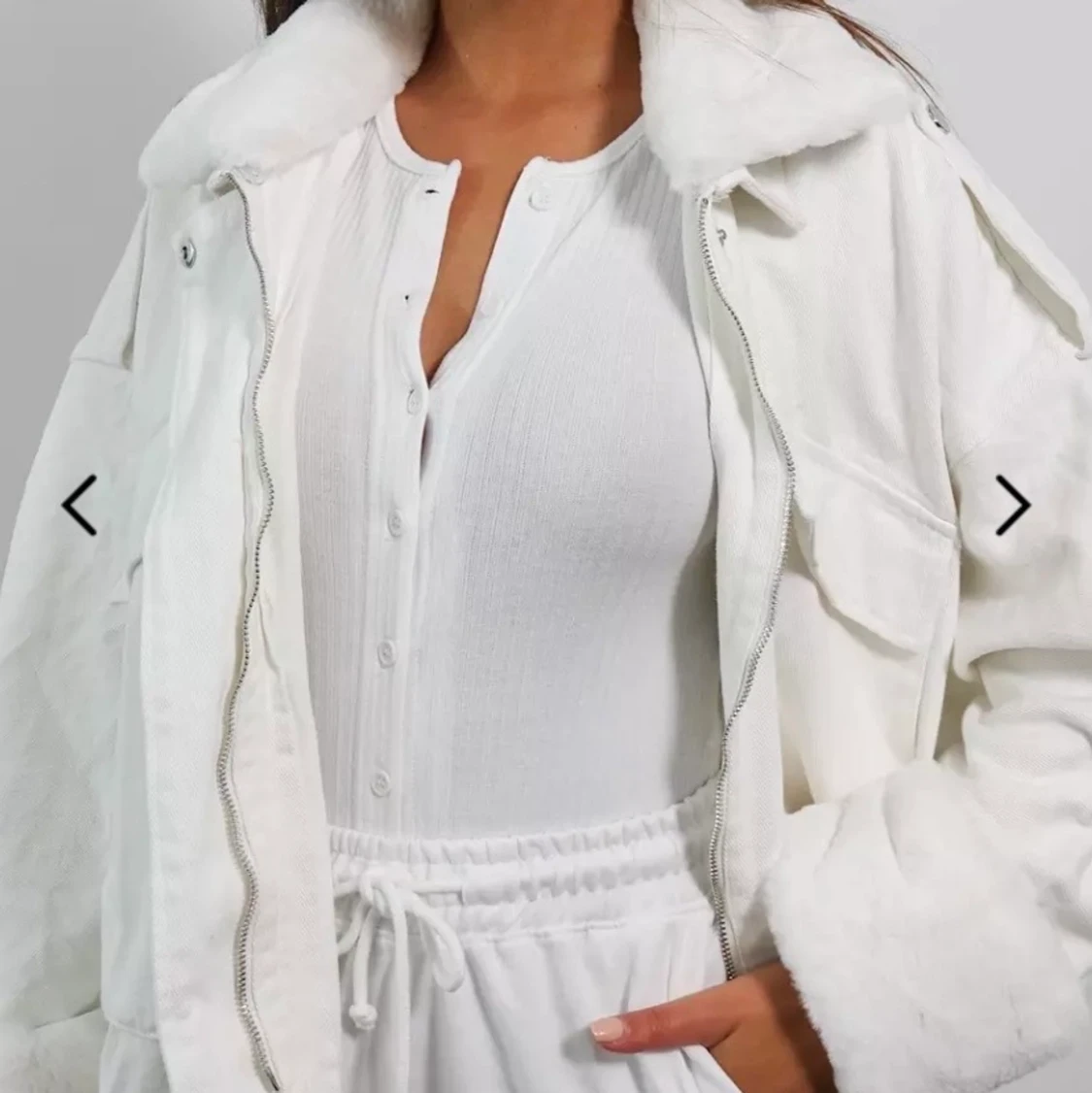 Jeansjacka med päls - 90