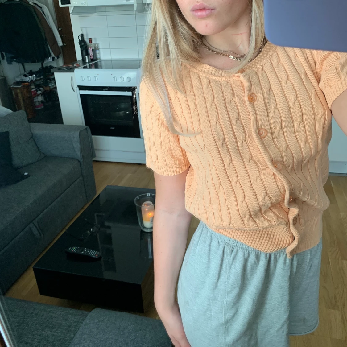 Vintage cardigan persikofärgad