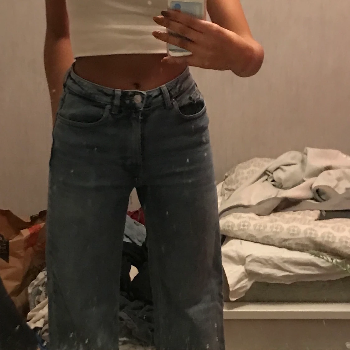 straight lågmidade jeans 