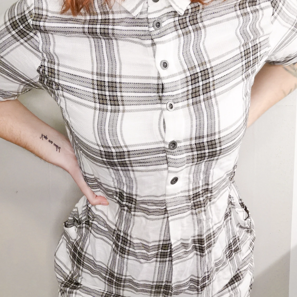 Rutig lång skjorta - 91