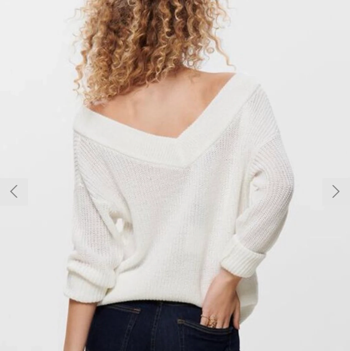 V ringad stickad tröja - 90