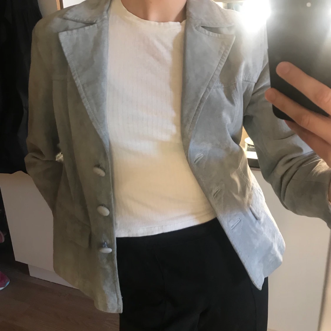 Ljusblå jacka/kavaj i mocka! - 91