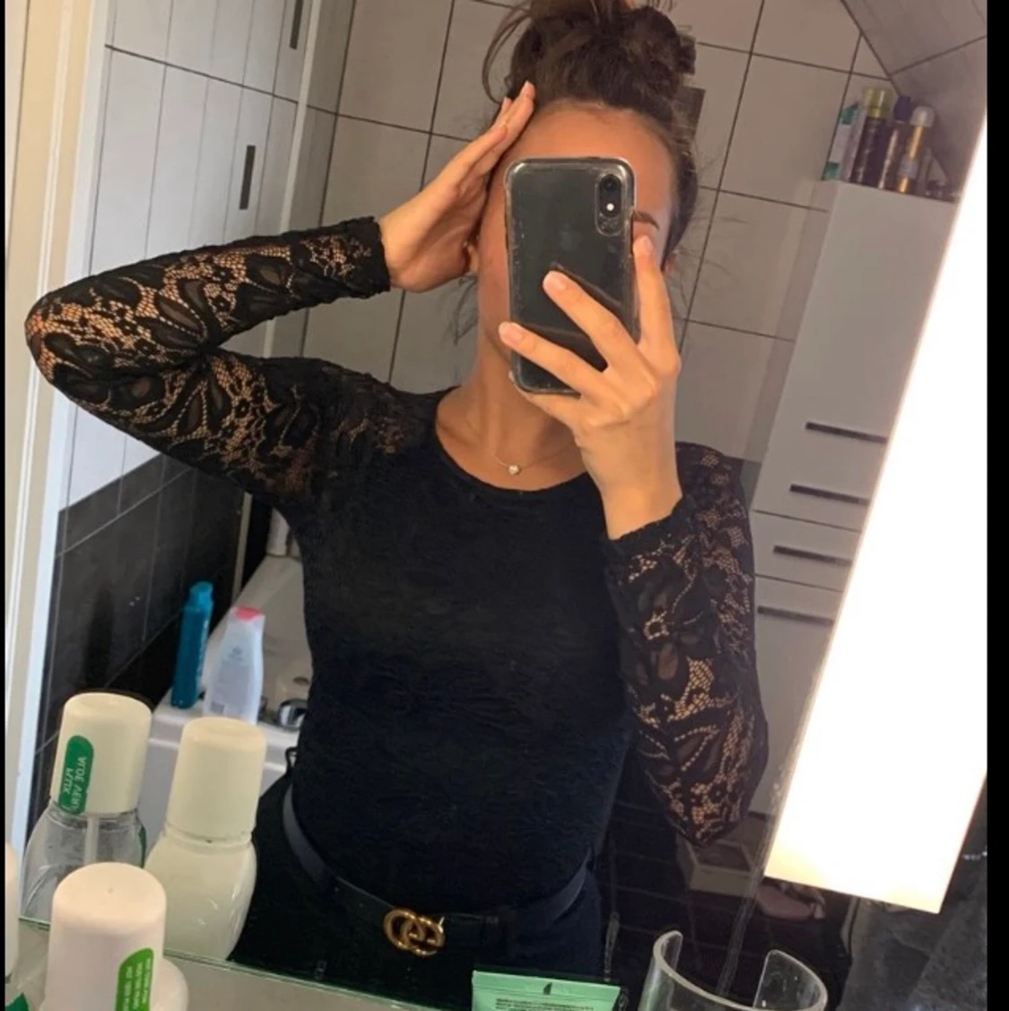 Svart Spetsbody - 90