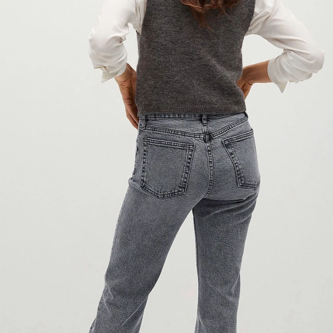 Mango straight fit gråa jeans🧡🔥 - 91