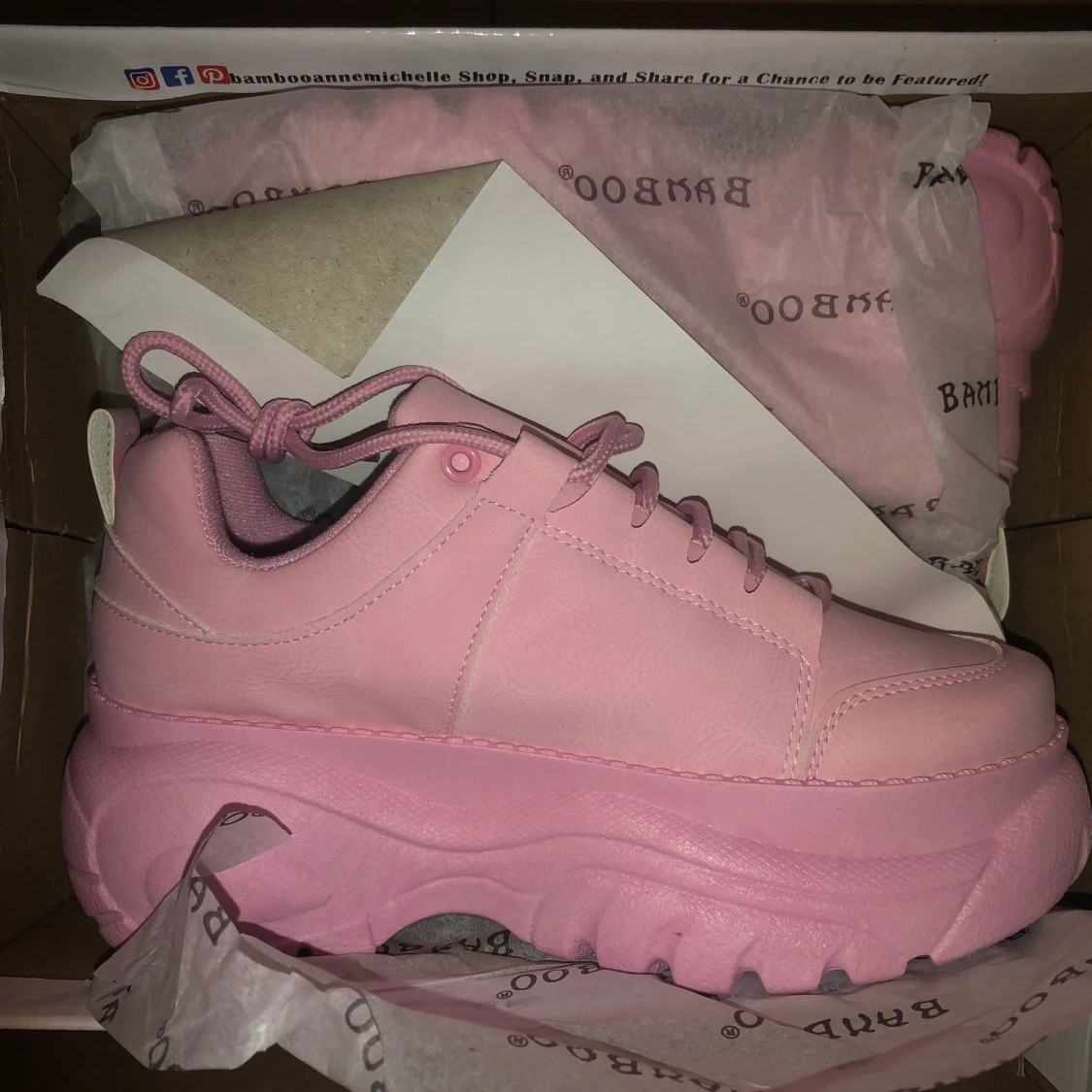 Rosa platform sneakers strl 37 dollskill